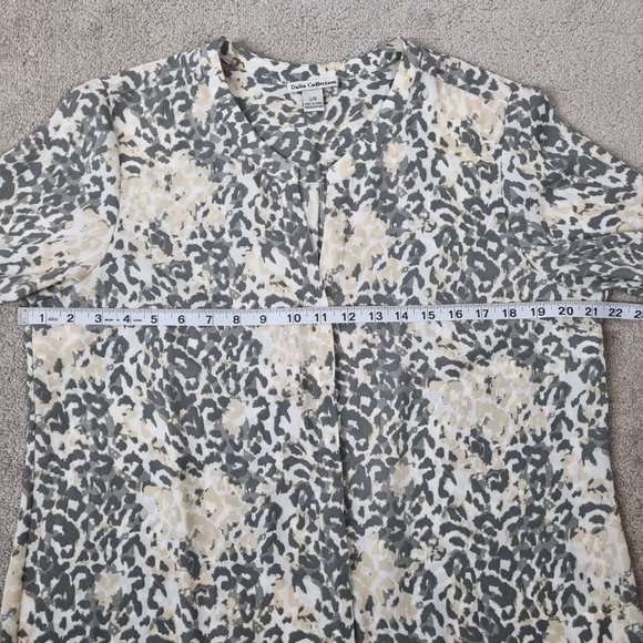 Dalia Collection Long Sleeve Animal Print Blouse Size L - Picture 8 of 9